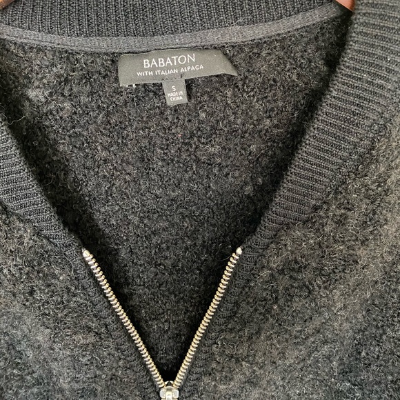 Babaton Italian Alpaca Boucle Bomber, Size Small - Picture 3 of 6